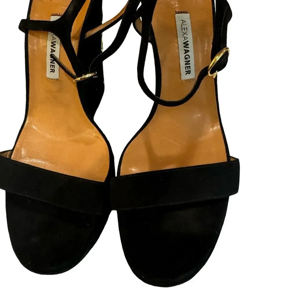 Alexa Wagner Metal Dragon Suede Platform Wedge Sandal 39IT - Picture 6 of 8